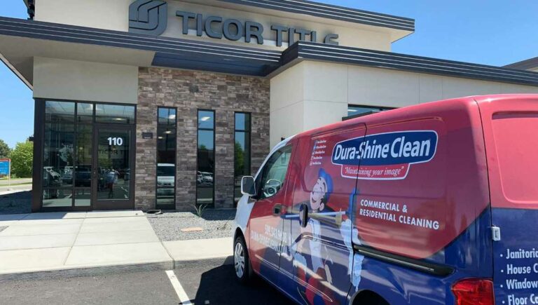 Dura-Shine Clean truck providing commercial cleaning services